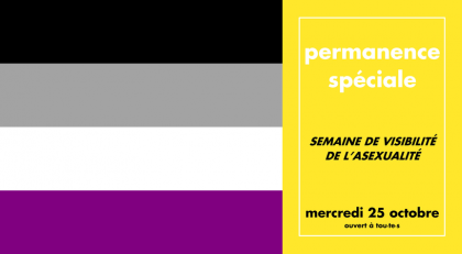 Le drapeau asexuel : des bandes horizontales noire, grise, blanche, violette